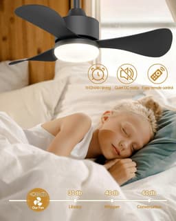 Plafondventilator met Verlichting - Ventilator voor Slaapkamer - Air Cooler met Afstandsbediening - Luchtcirculatie — thumbnail 4