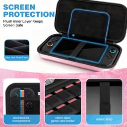 YONO Hard Case geschikt voor Nintendo Switch 2 - Beschermhoes - Opbergtas - Hoes - Koffer - Accessoires - Glitter Roze — thumbnail 7