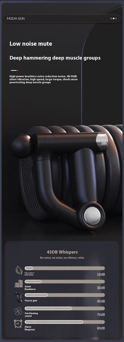 Massagepistool - Verlengde Bocht - Zwart - 32 Standen - LCD Display - Oplaadbaar - 25W - Diepe Weefselmassage - Rugmassage - Spierherstel - Mini Draagbaar — thumbnail 5