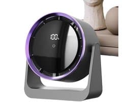 Tafelventilator - Ventilatoren - USB-burea ventilator met LED-display - Stille oplaadbare USB-burea ventilator - krachtige persoonlijke luchtverfrisser - Wandventilator - Zuinige Ventilator - wandgemonteerde slaapkamerventilator - 1 stuk(grijs) — afbeelding 1