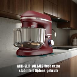 DYNA® Deegmachine - Elektrische Deegmixer - Keukenmixer - 6.2L - Mixen en Mengen- Rood - 38cm x 24cm x 32cm — thumbnail 2