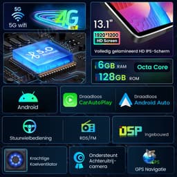 Junsun Android 15 Autoradio Geschikt Voor Toyota Aygo Peugeot 107 Citroen C1 Accessoires - 13.1'' - 6GB+128GB, Draadloze CarPlay & Andriod Auto, DAB+, GPS-Navigatiesystem, Bluetooth, Microfoon, 2K Touch Screen, 4G Lte, DSP, Octa-core processor — thumbnail 4