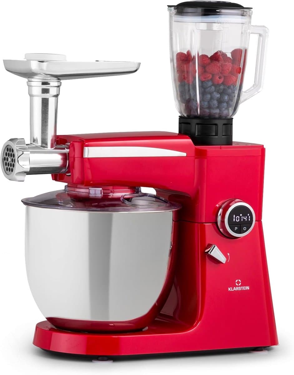 Keukenmachine 3-in-1 - Mixer Deegmaker - Bakken en Koken - Krachtige 2000 Watt Motor - 10L Kom - Rood — afbeelding 1