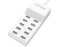 USB-wandlader met 10 poorten, gezinsformaat, USB-poorten voor meerdere apparaten (smartphones, tablets, laptops)