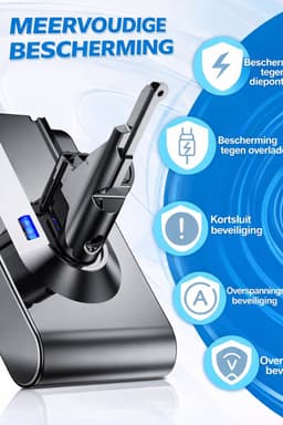 Accu 4000mAh Geschikt voor Dyson V8 Absolute, V8 Fluffy, V8 Animal - Vervangende Batterij Onderdelen — thumbnail 5