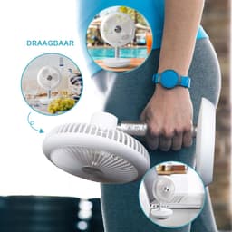 DOMO DO8147 Mini Ventilator 'My Fan' - Tafelventilator Draadloos - Oplaadbaar - Wit — thumbnail 4