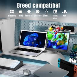 Zyrex® Professionele Portable Monitor Pro 2024 - Full HD - 13” / 16.5” Tri-Screen - Laptop Scherm Uitbreider - Zwart - ‎36cm x 21cm x 4cm — thumbnail 4