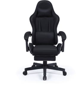 VDD Gaming - Gamestoel met massagefunctie en voetsteun - Gaming chair in de kleur Zwart - Game stoel met nekkussen & verstelbaar rugkussen - Ergonomische bureaustoel met padded armsteunen - Max draagvermogen 150 kg - Verstelbare ruggensteun — thumbnail 3