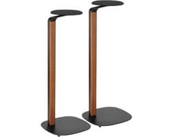 Set van 2 Stijlvolle Houten Luidsprekerstandaarden - Inclusief Spike & Absorber Voetjes