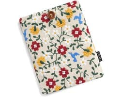 Beschermhoes voor E-reader 7 Inch - Gevoerde Tablet Sleeve met Bloemenpatroon