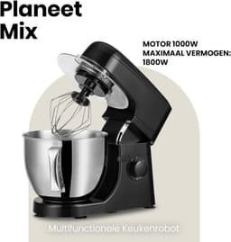 Zyrex® Mixer met Mengkom - Keukenmachine - Kneedmachine- Zwart- ‎39cm x 35cm x 25cm — thumbnail 4