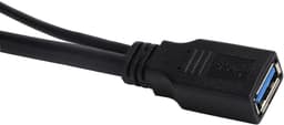 USB Verlengkabels - Dubbele Stekker Adapter - Externe Harde Schijf - Extra Voeding Poort - 30cm Lengte - Zwart — thumbnail 2