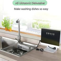 Draagbare Vaatwasser - Huishoudelijke Machine - Servies Reinigen - Geen Installatie Nodig - 5 kg - Zilver Wit — thumbnail 6