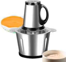 Elektrische Snijder - Keukenmachine Mixer - Salade Koken - Ruimtebesparend Ontwerp - 27x18cm - Zilver — thumbnail 1