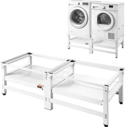 VEVOR Wasmachineonderstel 355 mm Hoog, Wasmachineverhoger met Uitschuifbaar Schap, Draagvermogen van 318 Kg, Antislipvoetjes, Wasdrogeronderstel, Sokkel, Universeel Compatibel, Wit, 2-Pack — thumbnail 1
