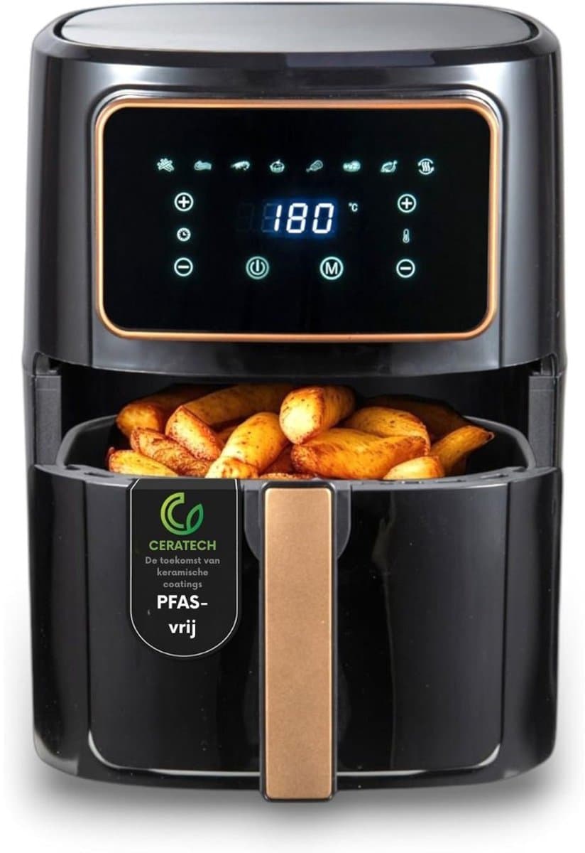 RONN® Airfryer XXL - Mini-oven - Heteluchtfriteuse - Zwart - 36cm x 40cm x 36cm — afbeelding 1