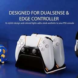 Sounix Oplaadstation geschikt voor PS5 DualSense Controller - PS5 accessoires - Dual Oplader - Charging Dock - Zwart — thumbnail 4