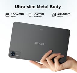DOOGEE T36 -Android 15 -tablet -32 ​​GB RAM + 256 GB ROM-8800 mAh -4G LTE- Octa Core-12 inch 90 Hz-BT 5.0 -13 MP camera - FaceID - dubbele speakers-Zwart — thumbnail 5