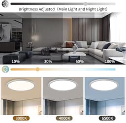 Dimbare Plafondlamp met Afstandsbediening - 24W LED Lamp voor Slaapkamer en Woonkamer — thumbnail 2