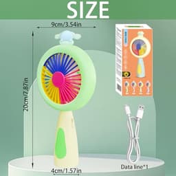 Draagbare Mini Ventilator met Licht - Oplaadbare Handventilator voor Thuis, Kantoor en Buiten — thumbnail 1