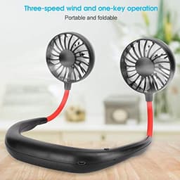 Draagbare Hangende Nekventilator met 3 Snelheden - USB Oplaadbare Mini Ventilator voor Thuis en Buiten — thumbnail 3