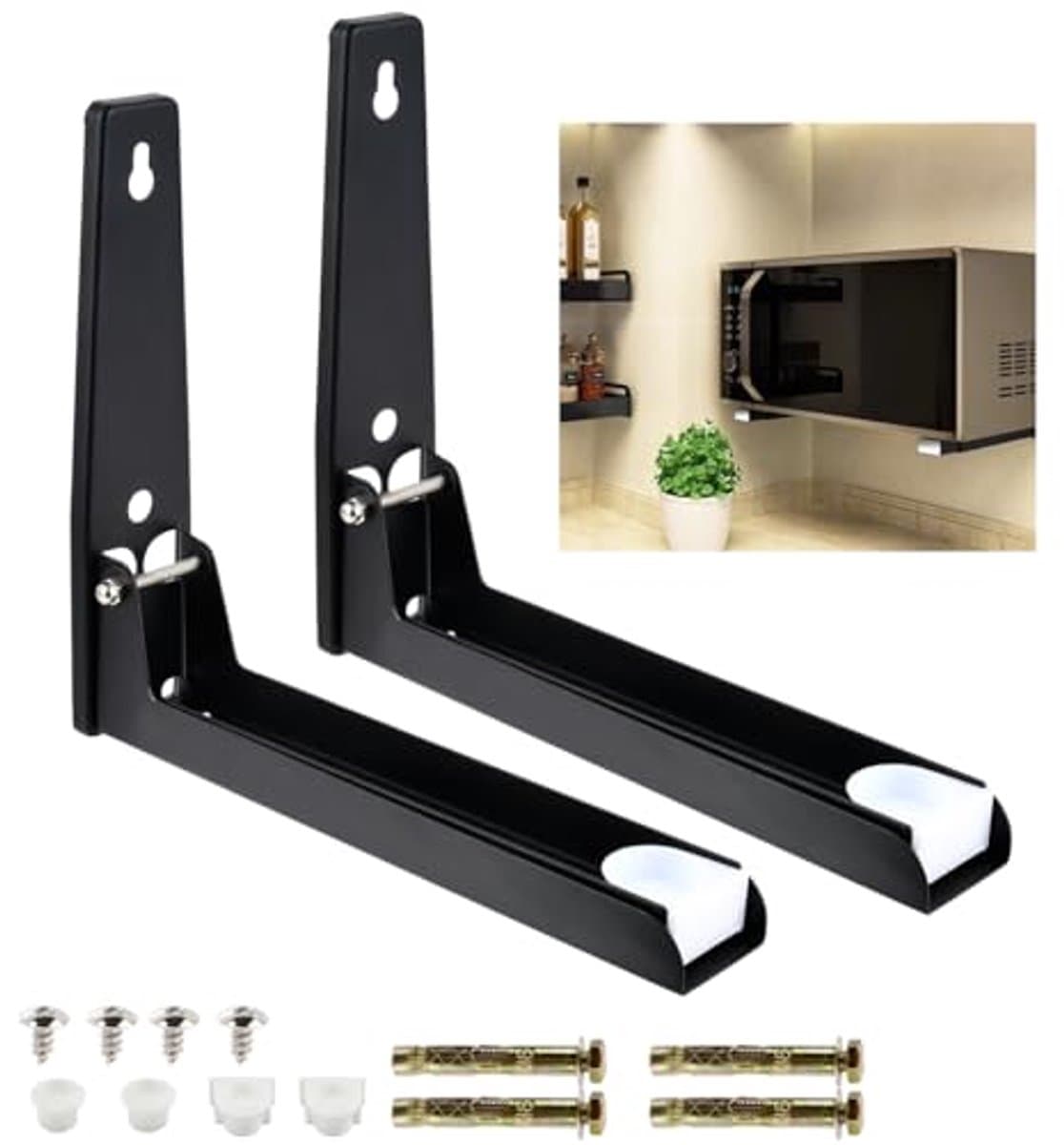 Roestvrij Stalen Magnetronhouder Wand 2 Stuks — afbeelding 1