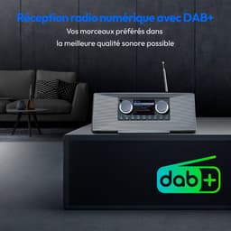 MEDION P85333 internetradio met DAB+ (wifi, FM, Spotify Connect, Amazon Music, DLNA, USB, hoofdtelefoonaansluiting, AUX, stereo line-out cinch, slaaptimer) grijs — thumbnail 5