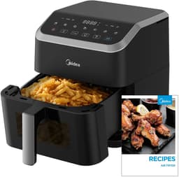 Midea airfryer MF-CY55K - Midea Heteluchtfriteuse - 5L Inhoud - HeatXpress Technologie - Energie- en Tijdsbesparing met 7 Voorinstellingen - Kijkvenster & Licht - Antiaanbaklaag - Zwart — thumbnail 3