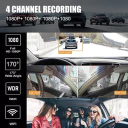 4-kanaals Wifi-rijrecorder 1080P HD-rijrecorder auto voor- en achtercamerasensor — thumbnail 4