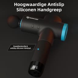Gloovon® Massage Gun & Massagepistool - Krachtige 12kg Stall Force met AI Smart-Hit - 6 Opzetstukken & LCD Scherm - Draadloos - Zwart — thumbnail 5
