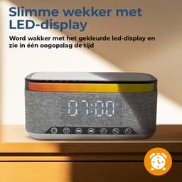 Denver Wekker met Draadloze Oplader - White Noise Machine - Digitale Wekker - Bluetooth - FM Radio - Dubbel Alarm - Dimmer - CRQ225 — thumbnail 4