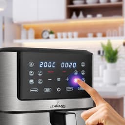 Grote luchtfriteuse met 8L capaciteit, 12 programma's en handmatige instelling, led-touch-display, vaatwasmachinebestendig — thumbnail 2