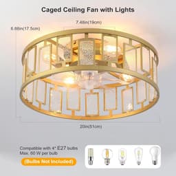 Plafondventilator met Verlichting en Afstandsbediening - Elegant en Ruimtebesparend Ontwerp — thumbnail 1