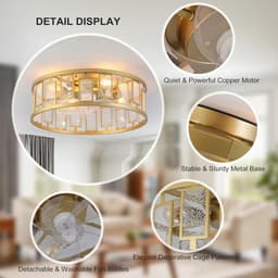 Plafondventilator met Verlichting en Afstandsbediening - Elegant en Ruimtebesparend Ontwerp — thumbnail 3