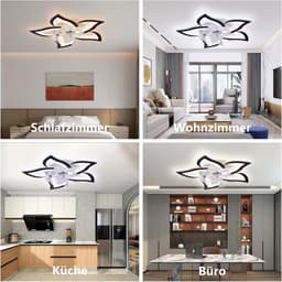 Stille LED Plafondventilator met Verlichting - Dimbare Lamp met Afstandsbediening voor Woonkamer en Slaapkamer — thumbnail 1