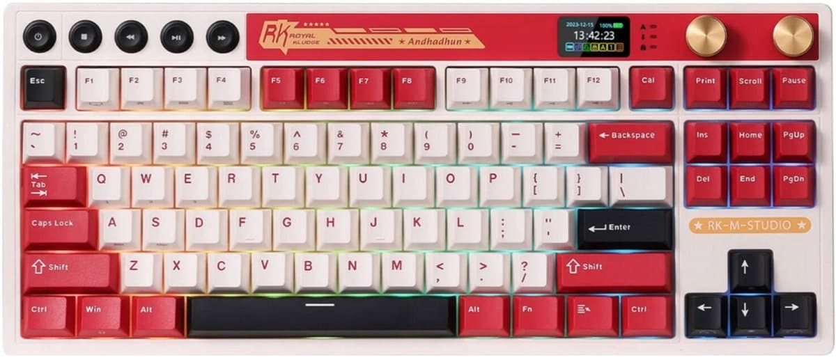 Royal Kludge RKM87 - Mechanisch Gaming Toetsenbord - Draadloos - Gaming Keyboard - Met LCD-Scherm — afbeelding 1