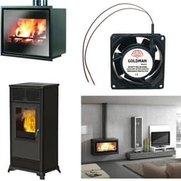 Axiale ventilator voor open haard - Hoge temperatuur, metalen vleugels, universeel 80 x 80 x 38 mm — thumbnail 5
