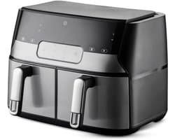 Thuys – Dubbele Airfryer – Heteluchtfriteuse – 9 L – 35 x 39 x 31cm – Zwart