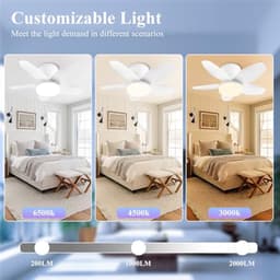 Moderne plafondventilator met LED-verlichting en afstandsbediening – Stille en energiezuinige plafondlamp voor woonkamer, slaapkamer en keuken — thumbnail 3