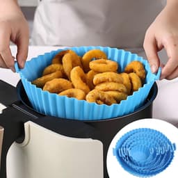 Set van 6 Herbruikbare Siliconen Bakmatten voor Luchtfriteuse — thumbnail 2