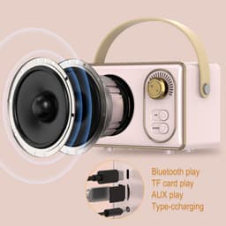 JeiibrZui Retro Bluetooth-Luidspreker - Draagbare Draadloze Stereoluidspreker - Krachtig Geluid 10m Bereik - 1 Stuk - Buitengebruik Groen — thumbnail 2