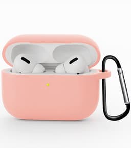 Hoesje - Geschikt voor Apple Airpods Pro 3 - Siliconen Hoes met Clip - Silicone Case Cover - Lichtroze — thumbnail 1