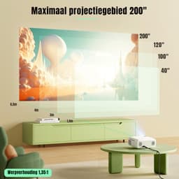SCH® Draagbare beamer - Beamer - Projector - Mini Beamer - Wit - 22cm x 17cm x 9cm — thumbnail 5
