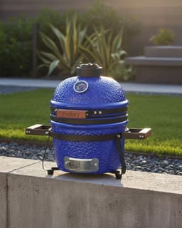 BELIANI KAMADO - Mini houtskoolgrill - Blauw - Keramiek — thumbnail 3