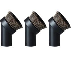 Ronde Stofborstel - 3 stuks - Stofzuigerborstels Paardenhaar - Stofzuigeraccessoires - Stofzuigerborstelopzetstuk - 32mm - Stofborstel - Meubelborstel - Geschikt voor Philips, AEG, Bosch, Siemens, Miele, Panasonic, Rowenta