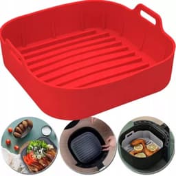 Siliconen Airfryer bakvormen 18x18cm - Veelzijdig en antiaanbaklaag — thumbnail 2