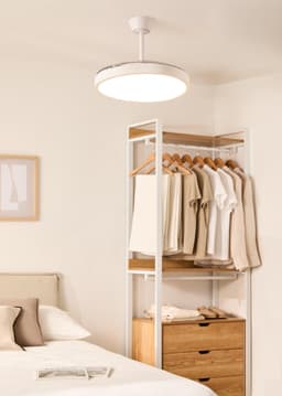 CREATE - Plafondventilator 40W stil met intrekbare bladen met licht - Ø108cm - Wit - WIFI + Afstandsbediening - WIND CLEAR STUDIO — thumbnail 4