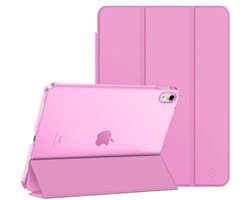 Beschermhoes voor iPad 11 inch (A16) 11e generatie en 10,9 inch 10e generatie - Matte Transparante Hardcase, Dunne Vouwbare Cover, Roze Lilac