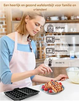 EXCITAT Siliconen wafelijzer - 2-pack - Geschikt voor Ninja Air Fryer wafelliners - Geschikt voor Ninja Air Fryer accessoires - Geschikt voor Ninja AF400EU, AF451EU en AF500EU — thumbnail 7
