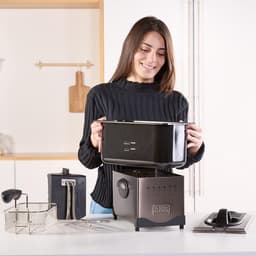 Elektrische Friteuse 2100W met 3L Inhoud, Temperatuurselectie en Geurfilter - Roestvrij Staal, Eenvoudig te Reinigen en Vaatwasmachinebestendig — thumbnail 4